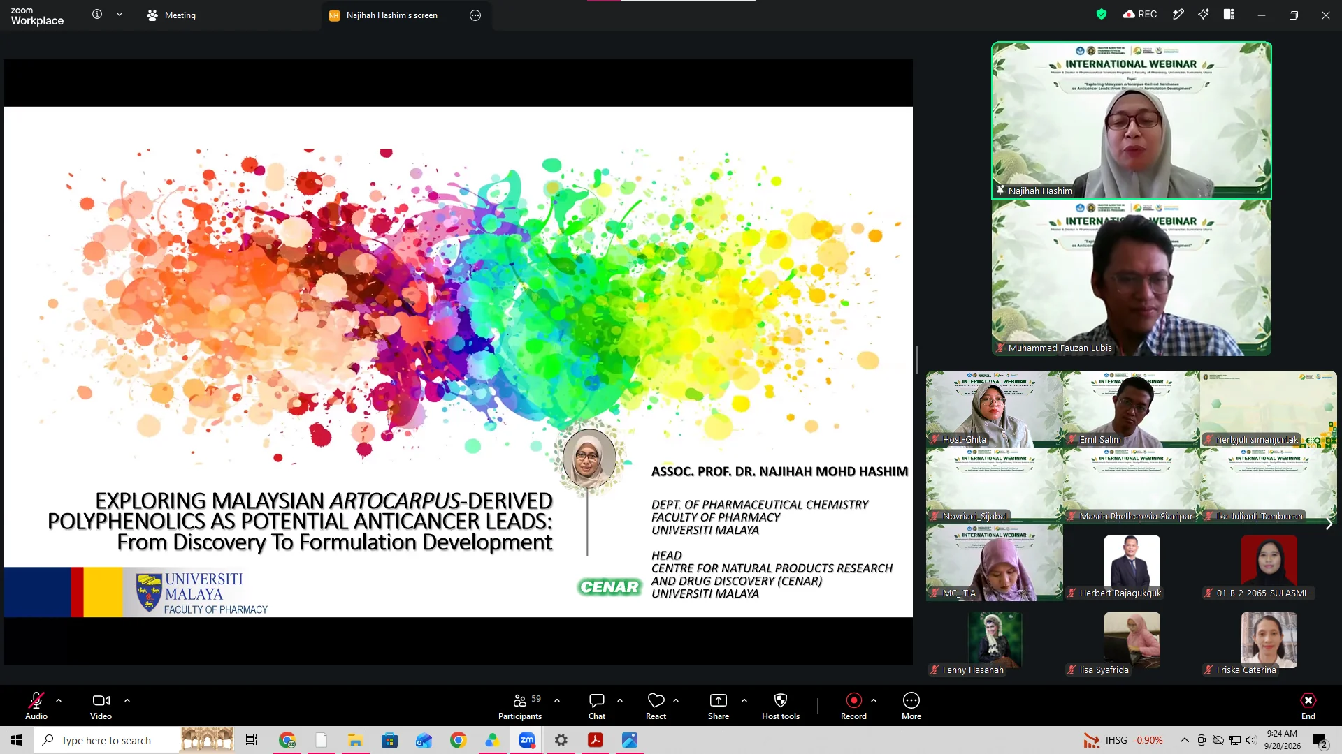 Fakultas Farmasi USU Gelar Webinar Internasional Bahas Potensi Artocarpus sebagai Kandidat Antikanker